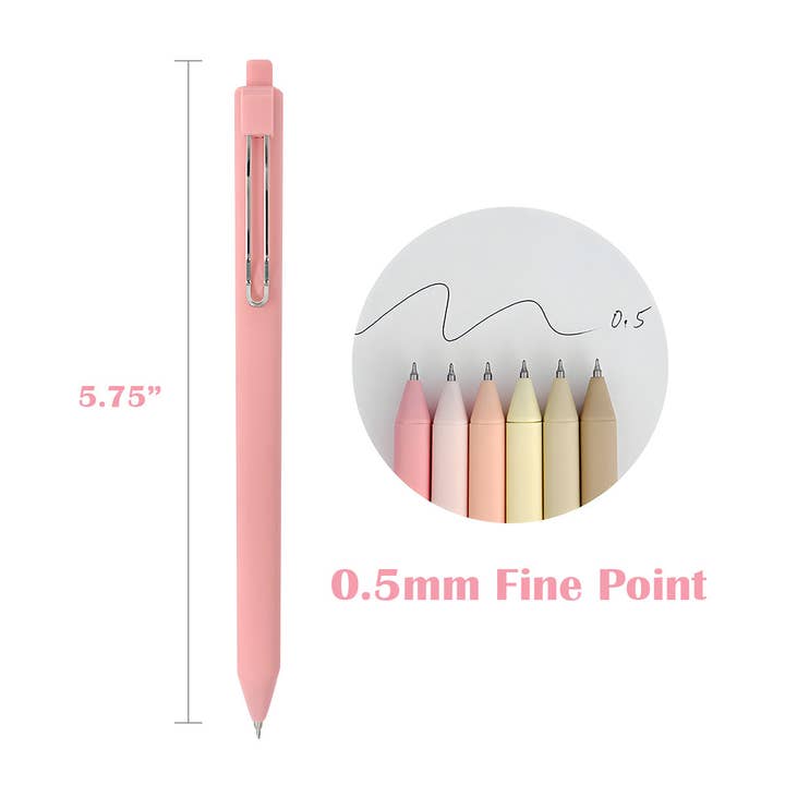 Wrapables.com - Wholesale Pen - Wrapables Retractable Black Ink Gel Pens, 0.5mm (Set of 6)35