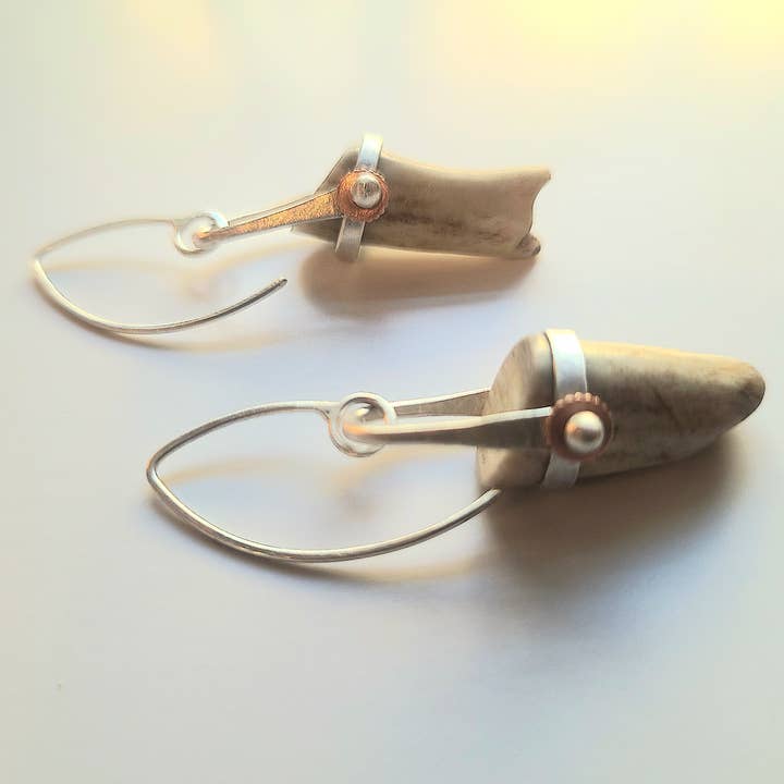 Deer Antler Earrings for wholesale by JL Merrill Metalworks
