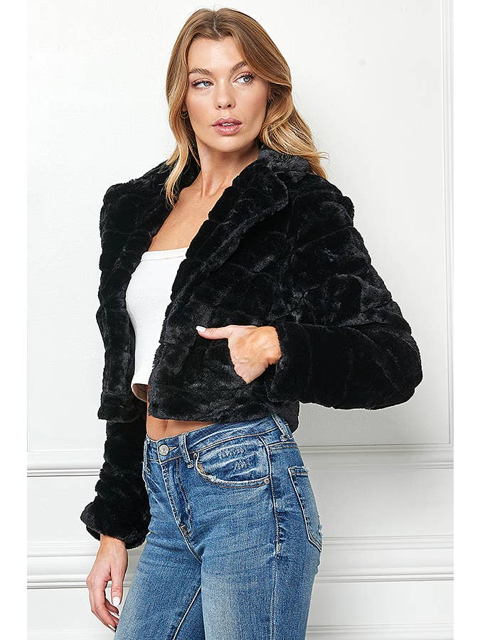 Veracci – wholesale Jacket – Women's – Faux Fur Crop Jacket