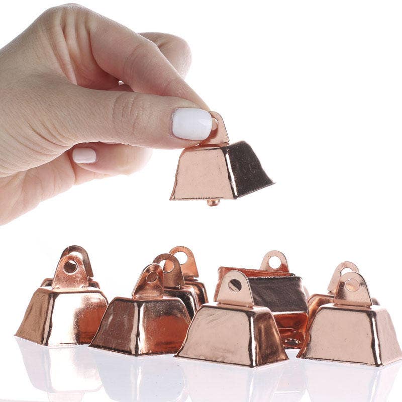 Factory Direct Craft - Wholesale Bell - 1-1/4" Small Copper Cowbells (Package of 12 bells)2