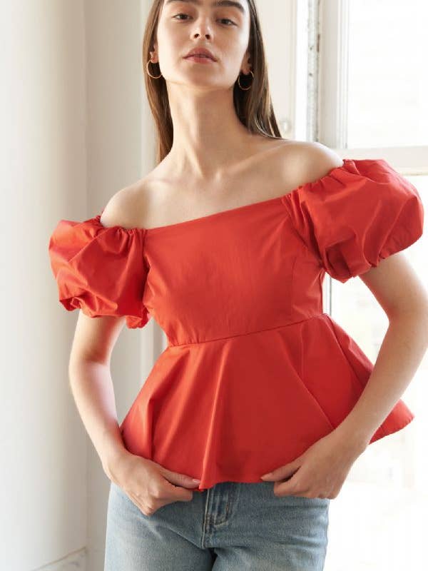 A solid woven top - FT1125 for wholesale by FLYING TOMATO