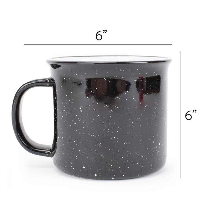 EAST AVENUE - Wholesale Coffee Mug - Ceramic Mugs 4-Pack Camper Speckled Black PRICE IS PER MUG4