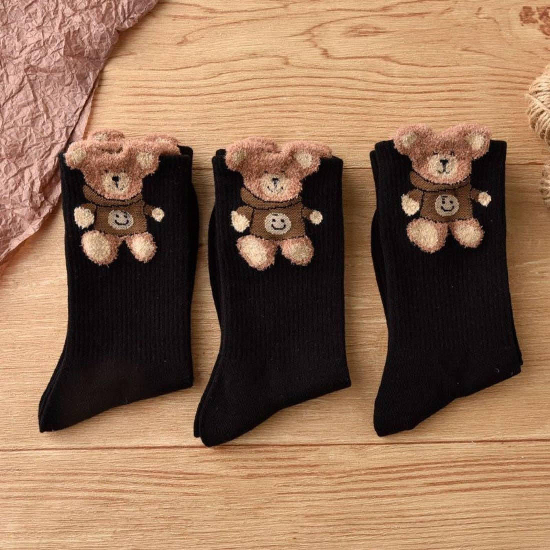 Funkyrel® Atzbranding Limited - Wholesale Socks - Women's - Rufia - Bear Print Winter Socks0