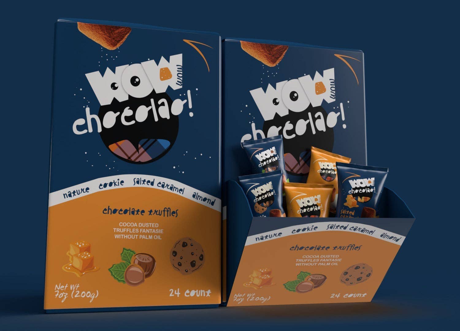 WOW Chocolao! - Wholesale Chocolate Box - Individually wrapped truffles - Dispenser box 500g2