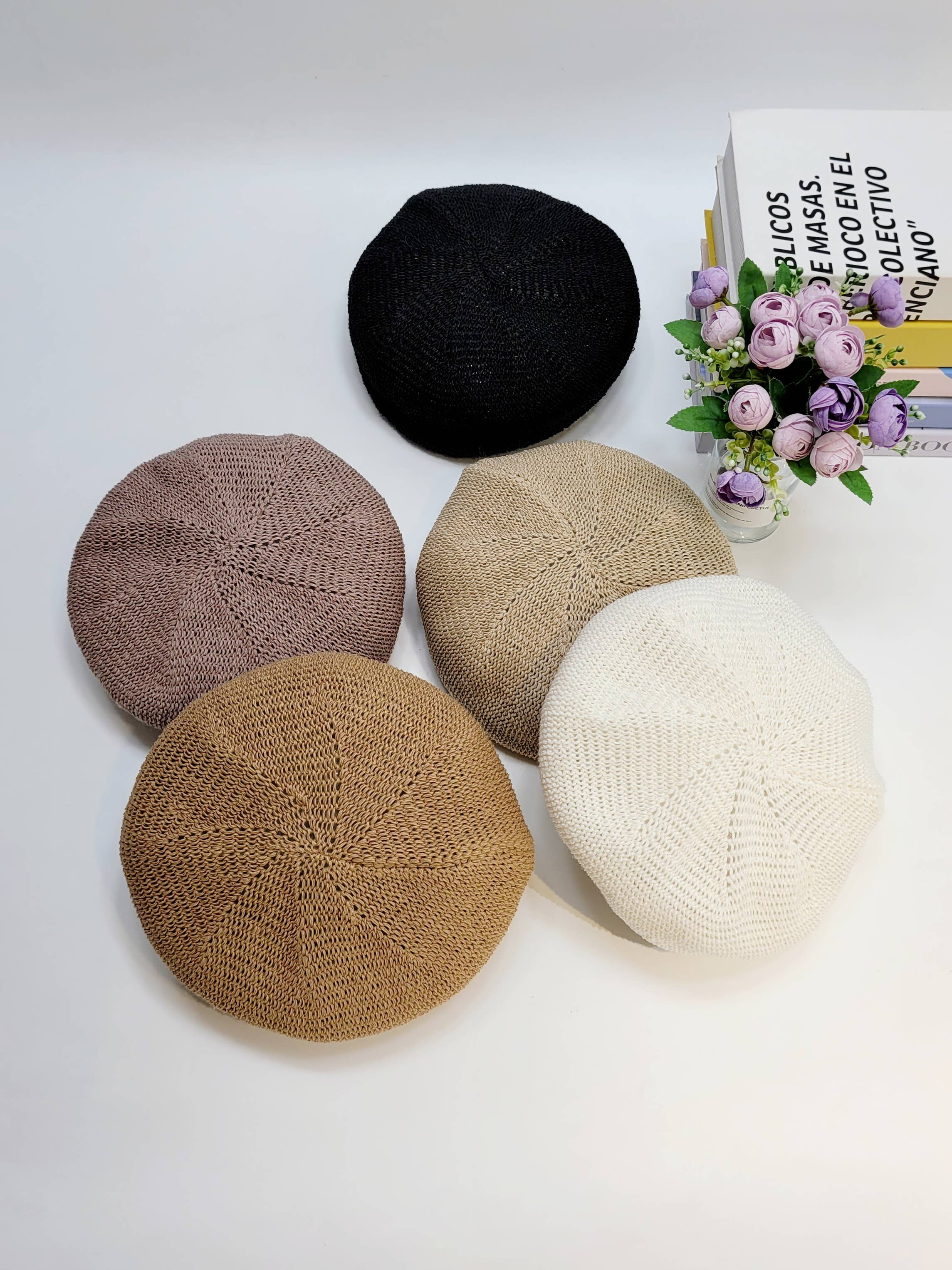 Comfortarians - Wholesale Beret - Women's - Breathable Summer Paper/Cotton Beret, Spring Summer Beret8