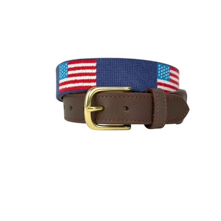 American Flag Kid's Needlepoint Belt for wholesale by Needle Golf