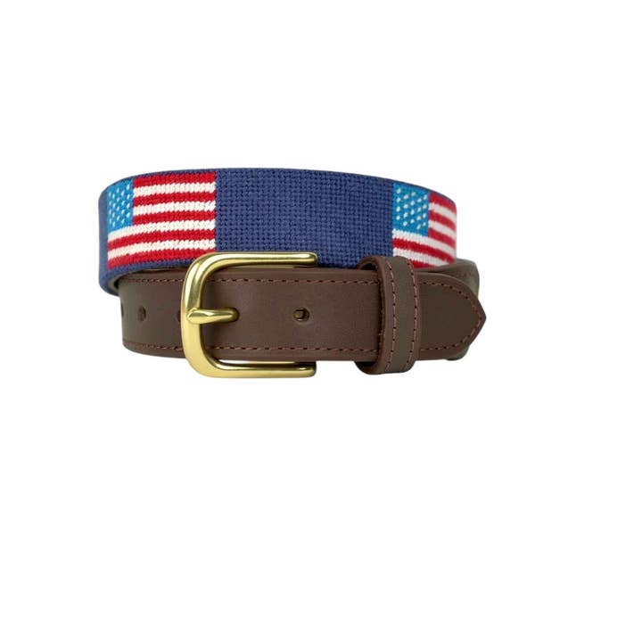American Flag Children's Needlepoint Belt for wholesale by Needle Golf