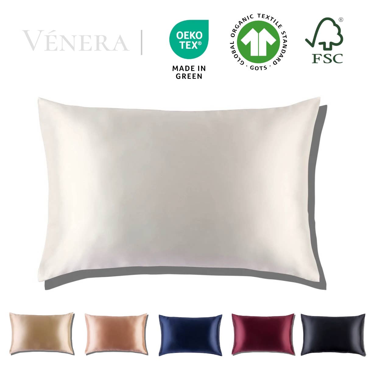 100% Organic Pure Silk Pillowcase - White for wholesale on Faire1
