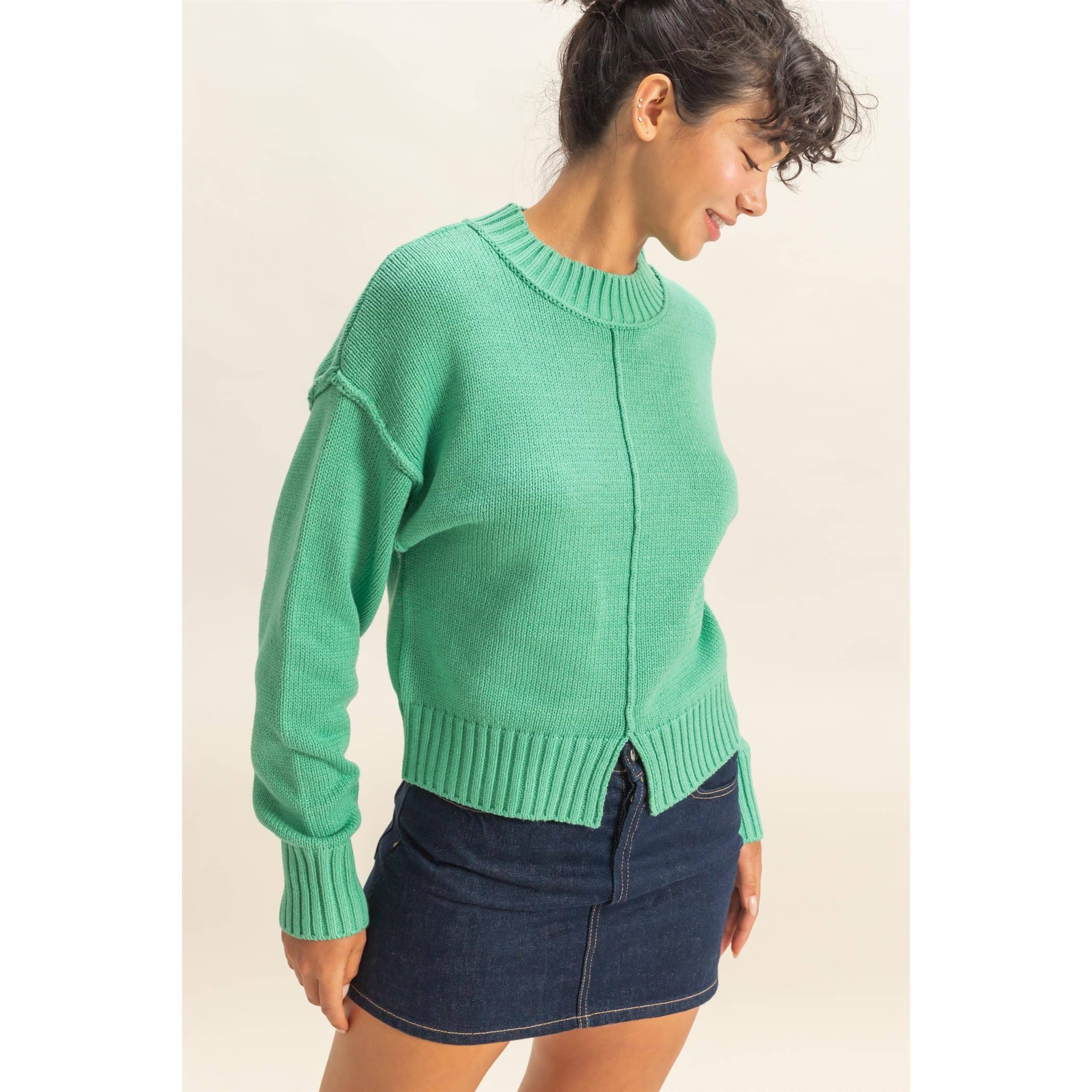 HYFVE – Großhandel Strickpullover – Damen – Pullover mit Stehkragen und Naht vorne21