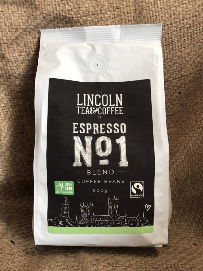 Espresso No1 Blend Roasted Coffee Beans 500g for wholesale by The Lincoln Tea & Coffee Co