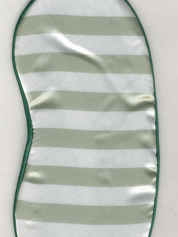 Augenmaske aus Polyester mit hellgrünen und weißen Streifen für den Großhandel von Carole Inc.