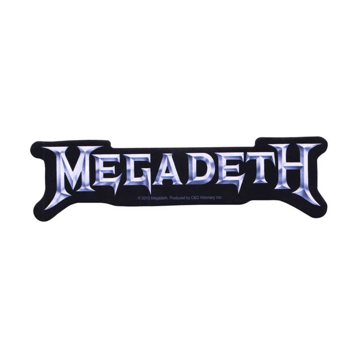 Autocollant - Megadeth - Logo classique sur fond noir pour la vente par Square Deal Recordings & Supplies