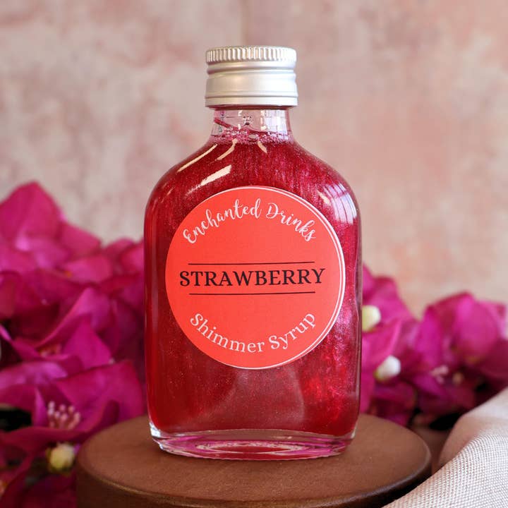 Strawberry Shimmer Syrup for wholesale by Enchanted Drinks