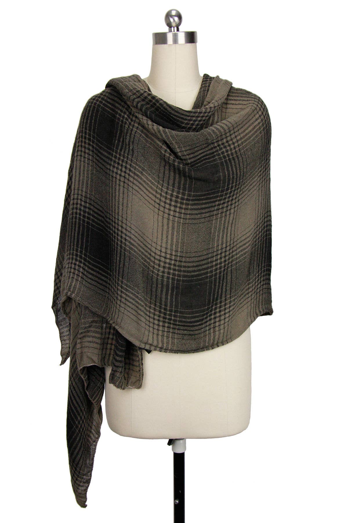 Veroma Gifts - Wholesale Scarf - Women's - Two Toned Faded Plaid Scarf4