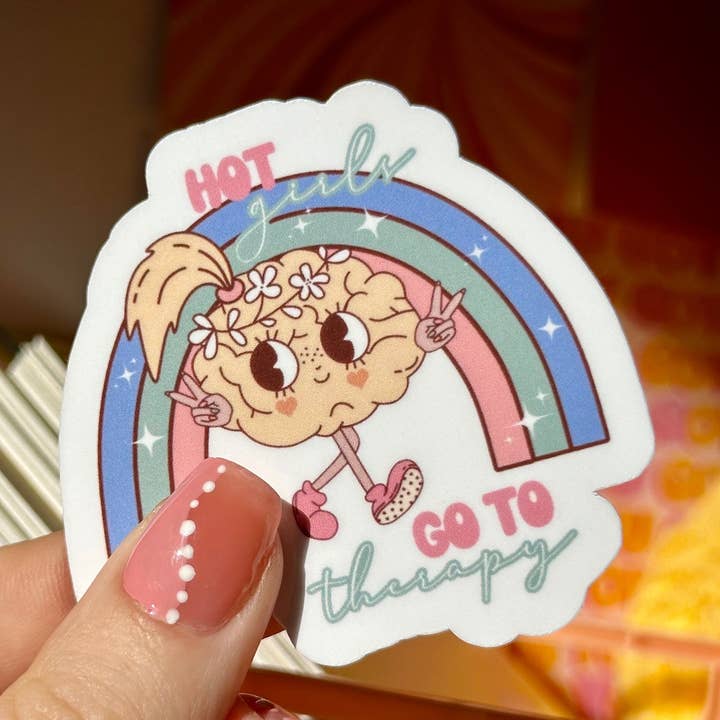 Hot Girls Go To Therapy Sticker for wholesale by PhalonMarieCo