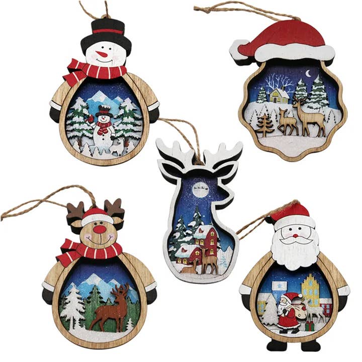 Keeraft - Wholesale Ornament Set - Handmade Multi-Layer Wood Crafts for Home Decore