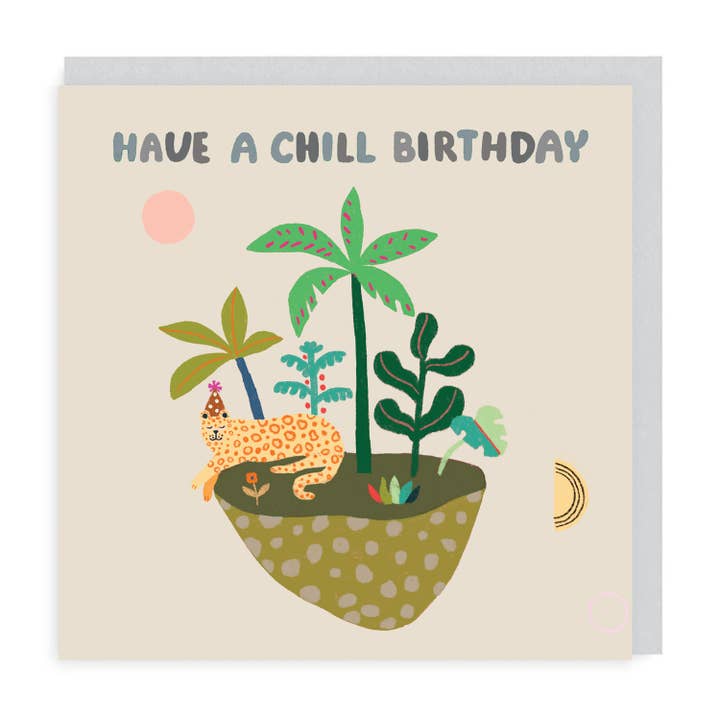 Leopard Island Chill Birthday 6 pack for wholesale by Martyna Zoltaszek Studio Ltd
