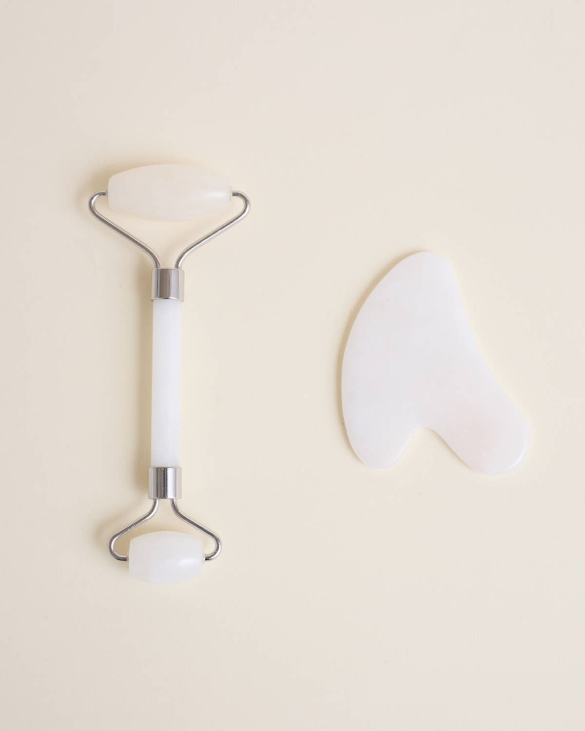 Serena Nicole Skincare - Wholesale Gua Sha Tool - White Jade Roller + Gua Sha Set