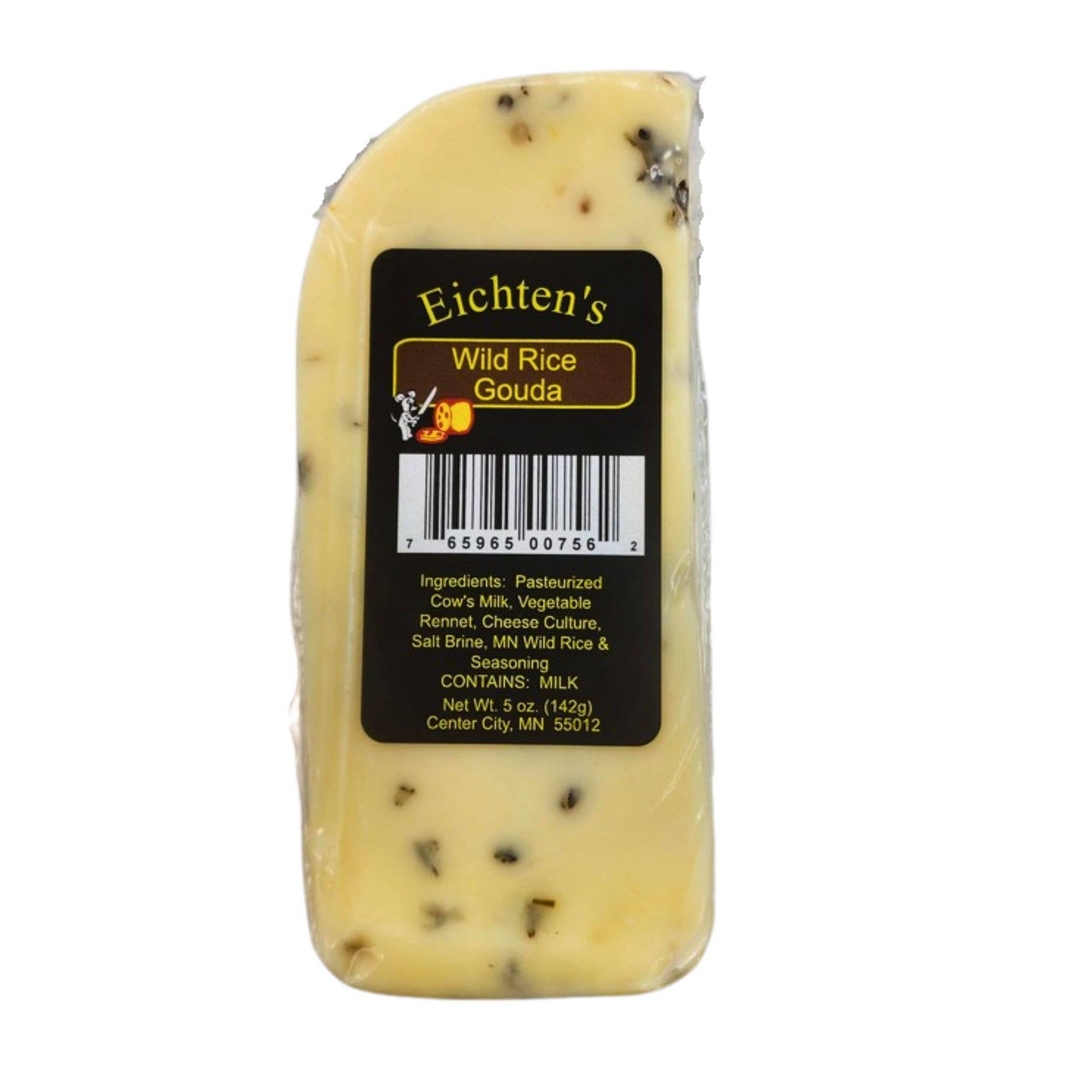 Eichtens Cheese - Wholesale Cheese - Wild Rice Gouda Cheese Retail Wedge0