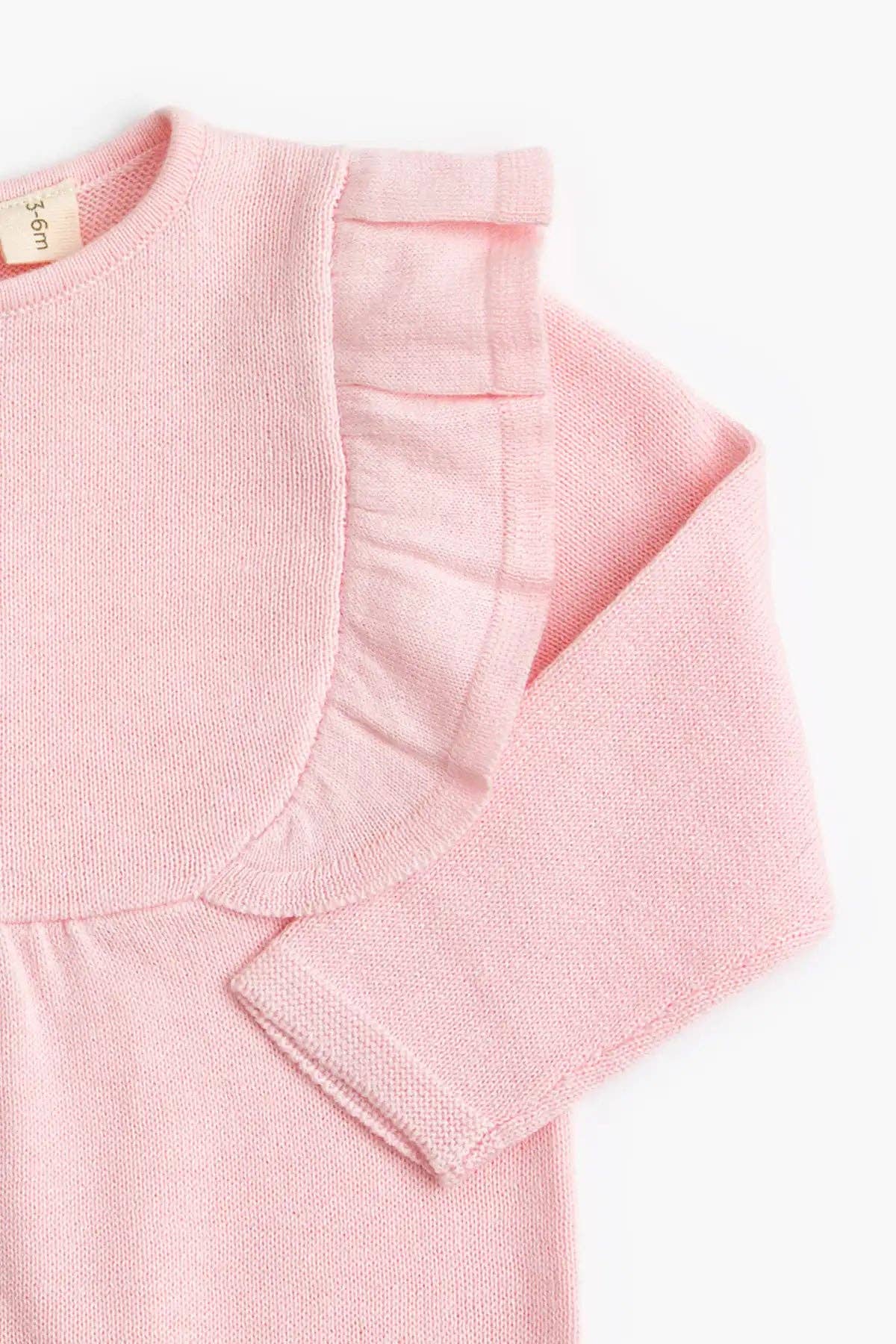 Monica + Andy - Wholesale Jumpsuit - Baby - Double Ruffle Sweater Romper_Pink6