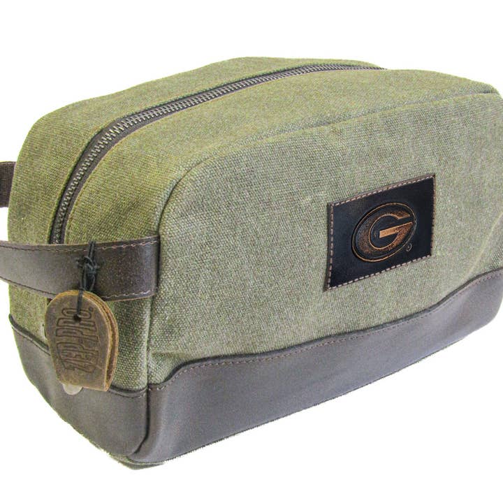 Zep-Pro - Wholesale Toiletry Bag - Men's - Georgia Bulldogs Waxed Canvas Toiletry Dopp Bag3