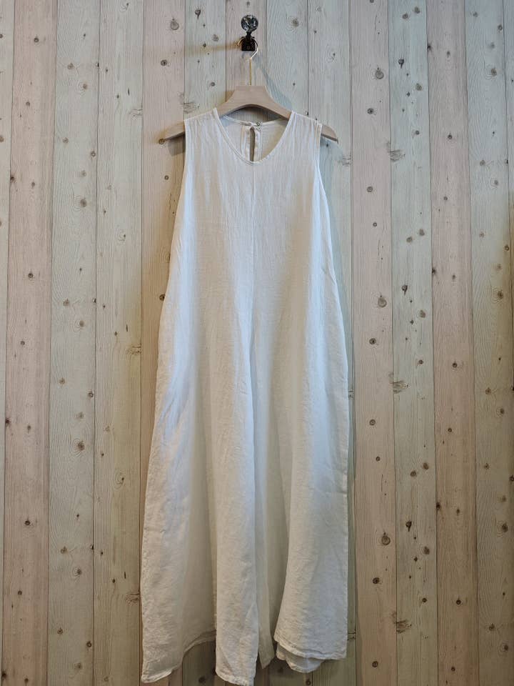 Linen & More - Wholesale Dress - Women's - REF 14580 SLEEVELESS JUMPSUIT 100% LINEN