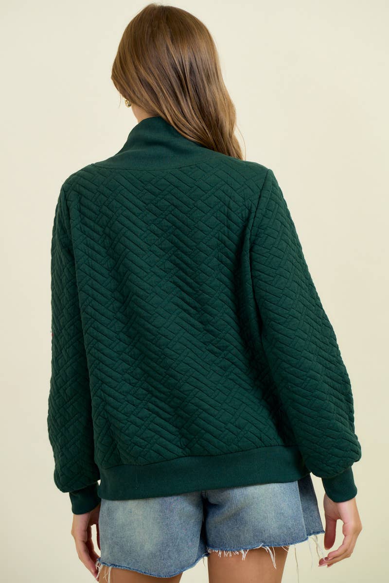 Doe and Rae - Wholesale Sweatshirt - Dames - GEVOERD TOP MET HALVE RITS AAN DE VOORKANT - 45112T13