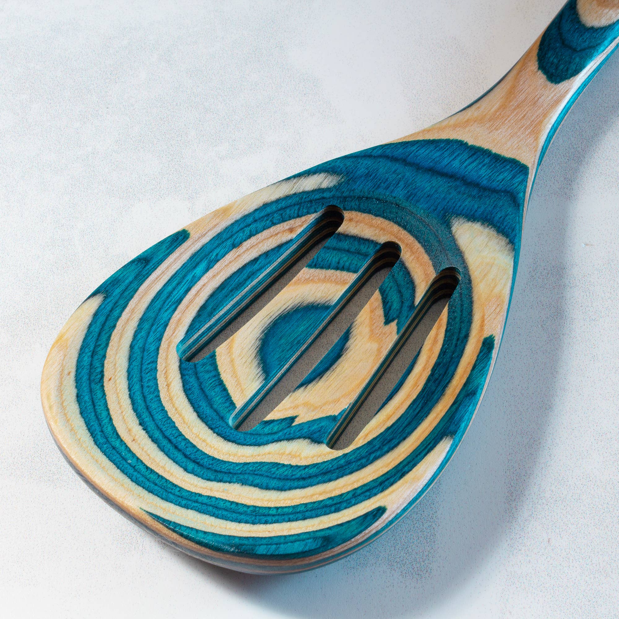 Totally Bamboo - Wholesale Kitchen Spoon - Baltique® Mykonos Colorful Wooden Slotted Spoon, 12.5"5