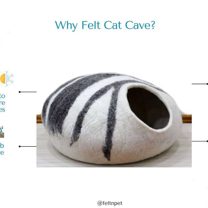 Woollyfelt – wholesale Pet cave – Cat/dog – Handmade Felt Cat Bed With 100% Pure Wool2