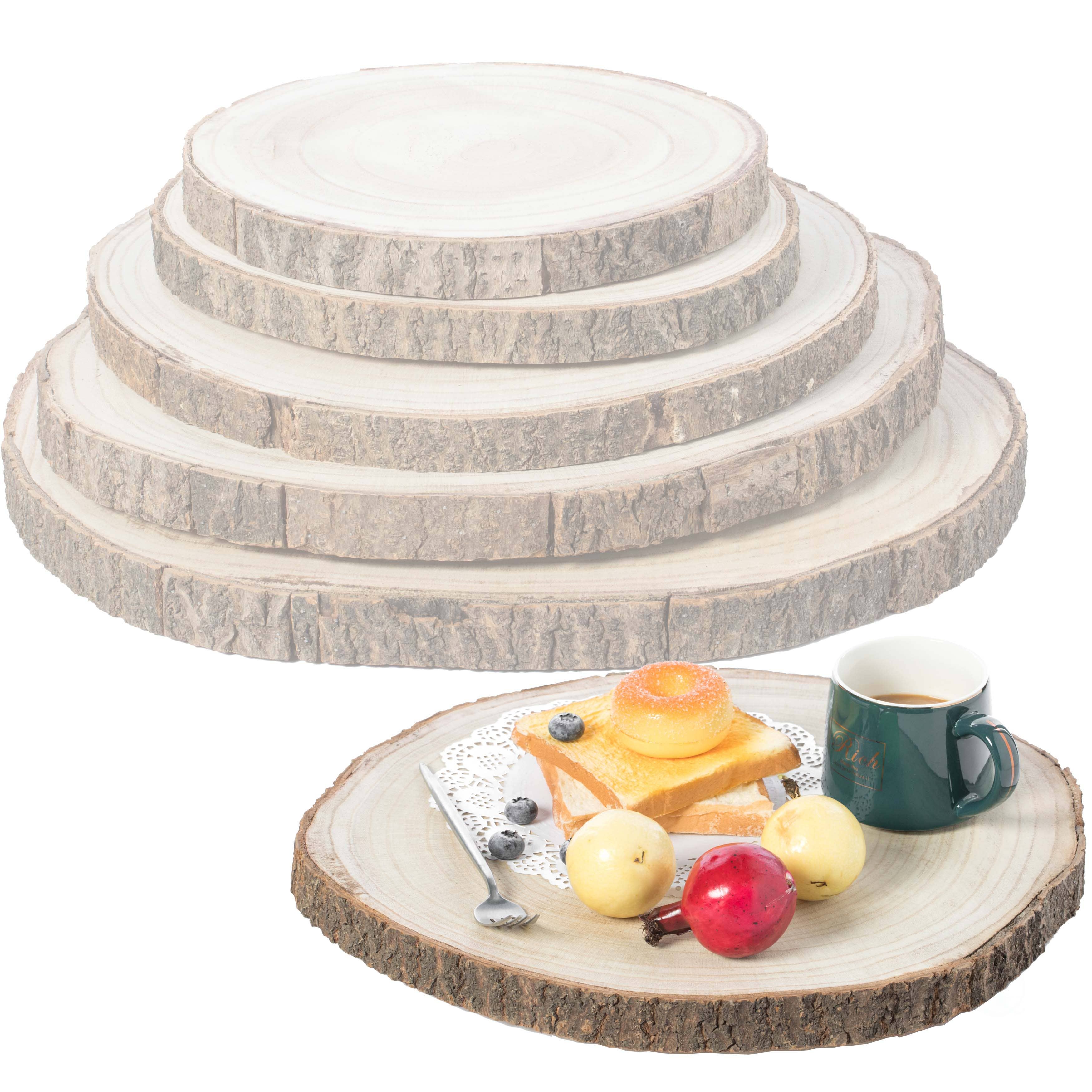 Quickway Imports - Wholesale Decorative Tray - Natural Wood Slabs Rustic Ornament Slice Tray Table Charger0