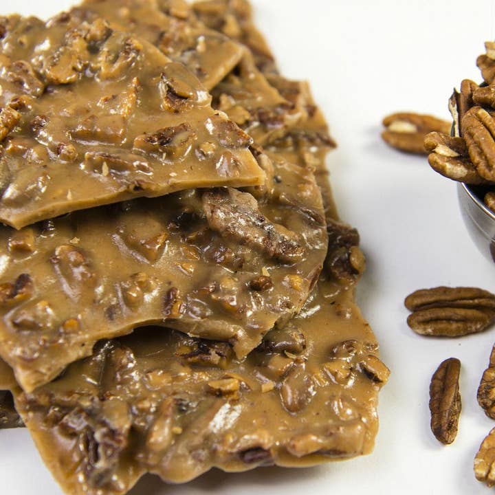 8 oz Pecan Butter Crunch for wholesale by p.o.p. candy co.