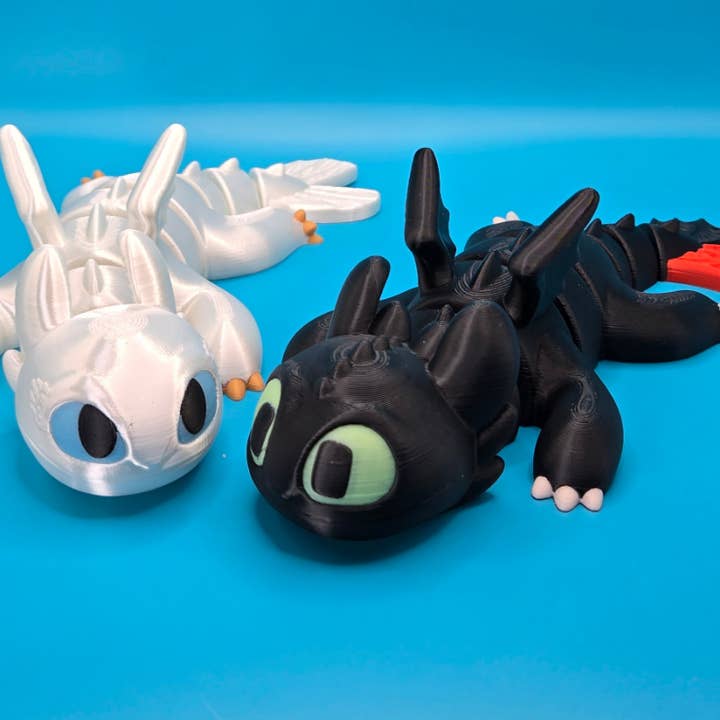 Toothless & Light Fury | Glow in the Dark | HTTYD for wholesale by Biggest Little Print Shop LLC