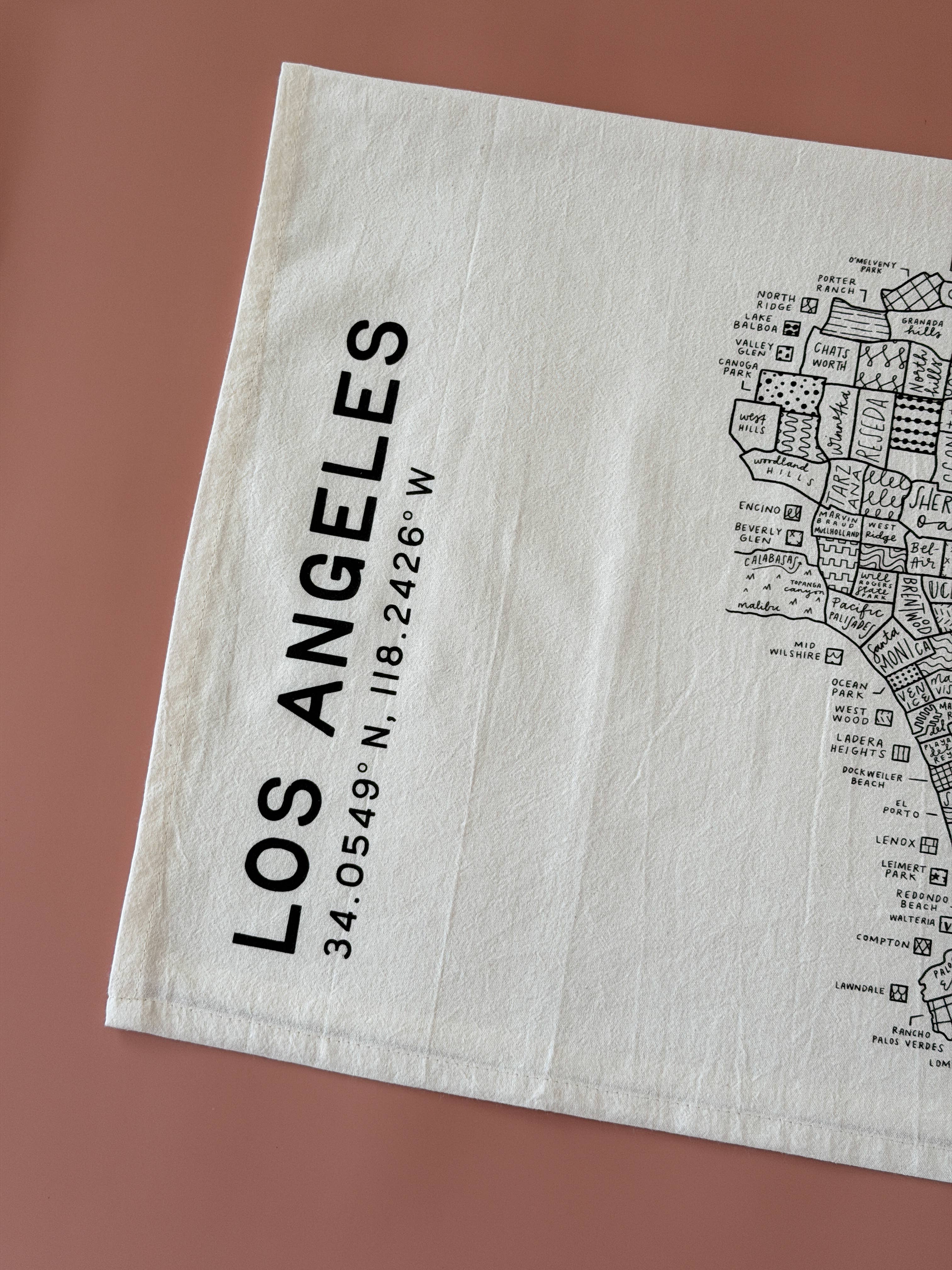 By Aleisha - Wholesale Tea Towel - Los Angeles Map Tea Towel5