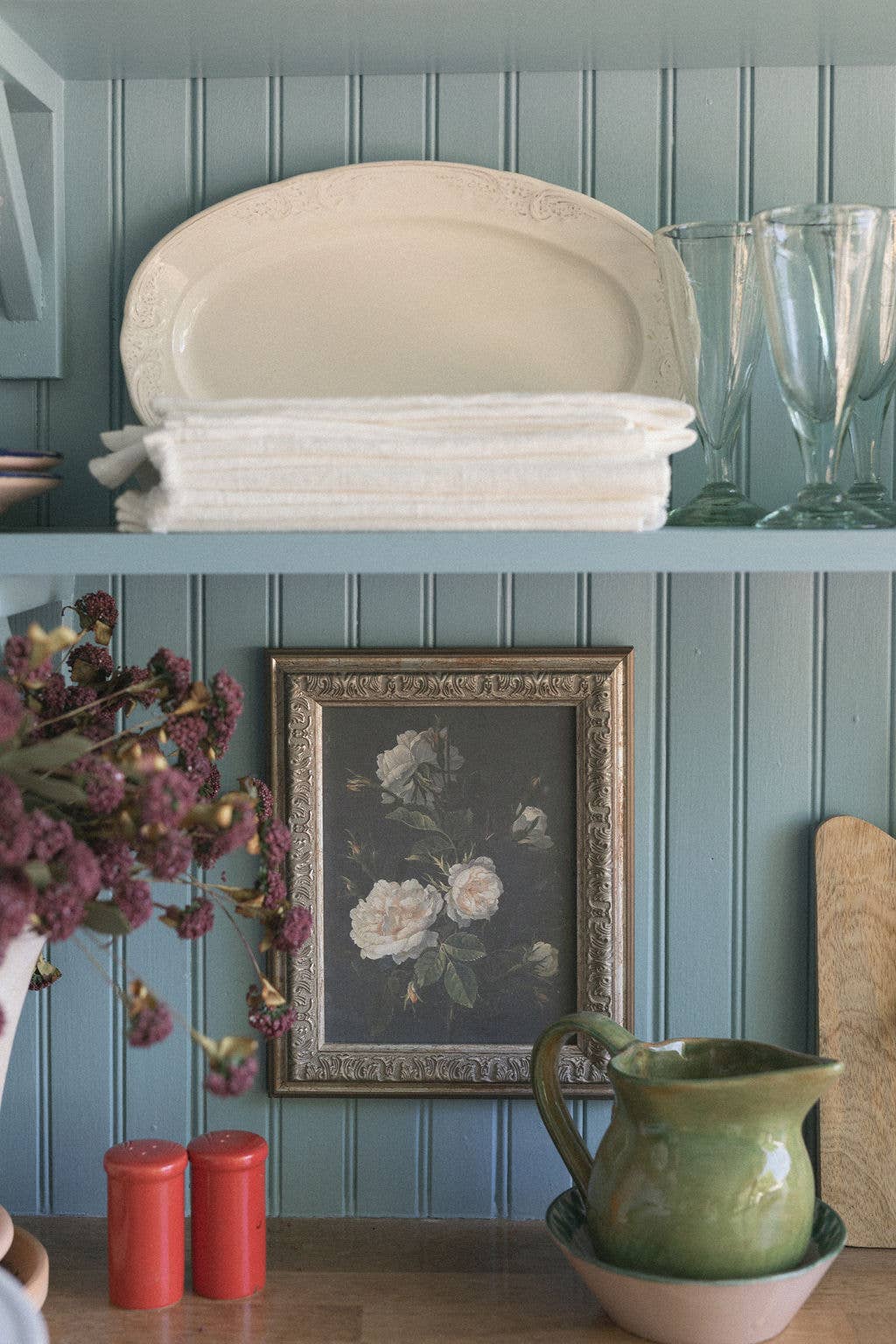Petal Lane Home - Wholesale Art Print - Moody Still Life Rose Framed Antique Art1