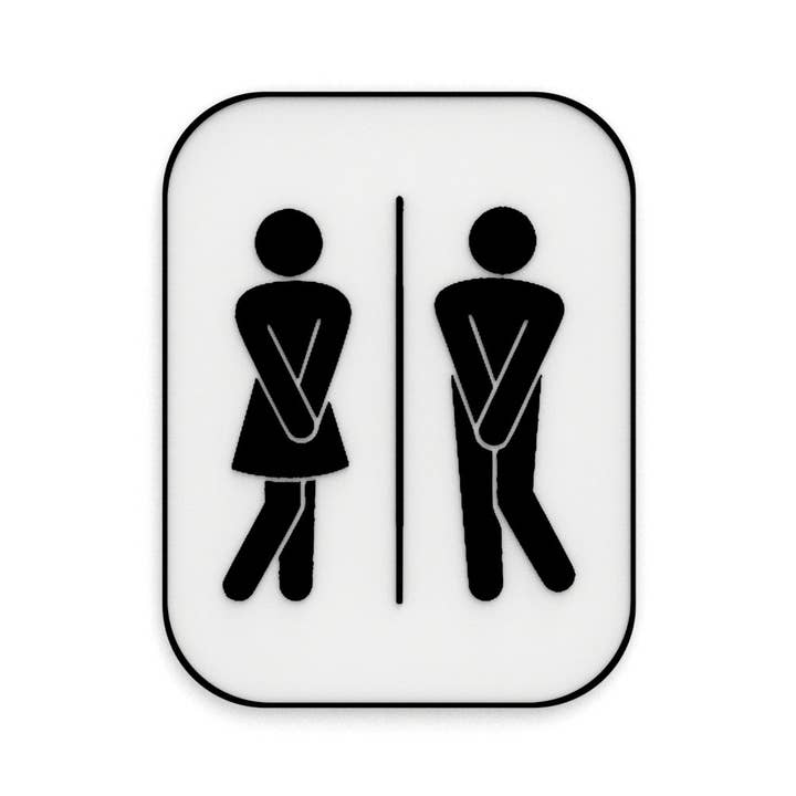 Panneau de toilettes imprimé en 3D – Signalétique homme et femme pour toilettes pour la vente par Clever Contraptions