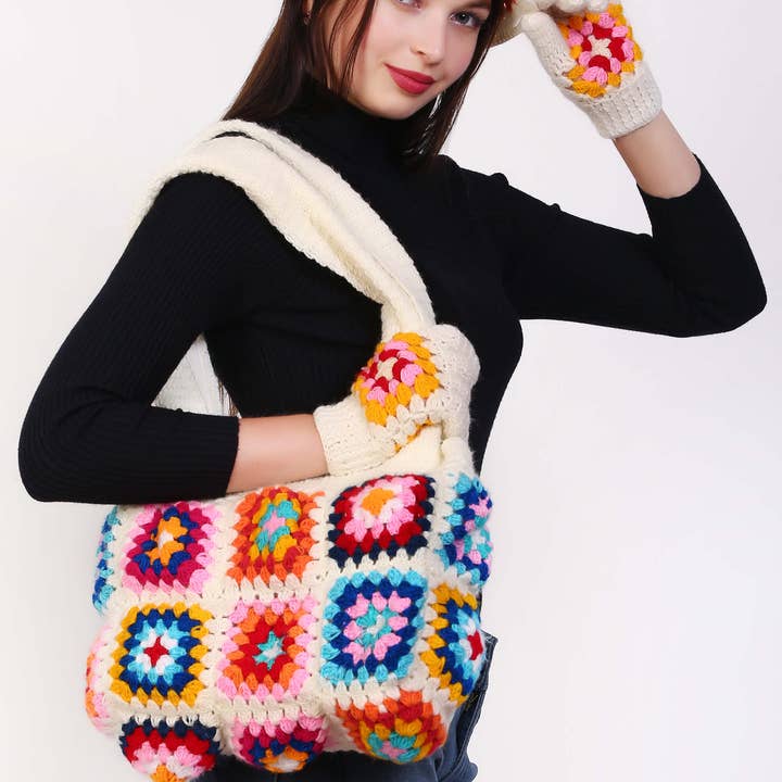 Cozy Granny Bag with Cap & Gloves for wholesale by Miniapparels