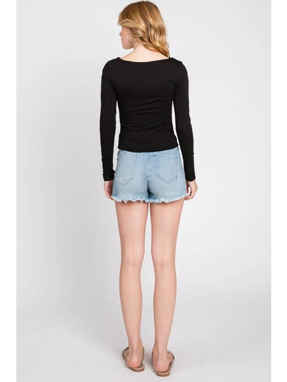 Final Touch - Wholesale Knit Top - Women's - Double Layered Square Neck Basic Top - T1710917