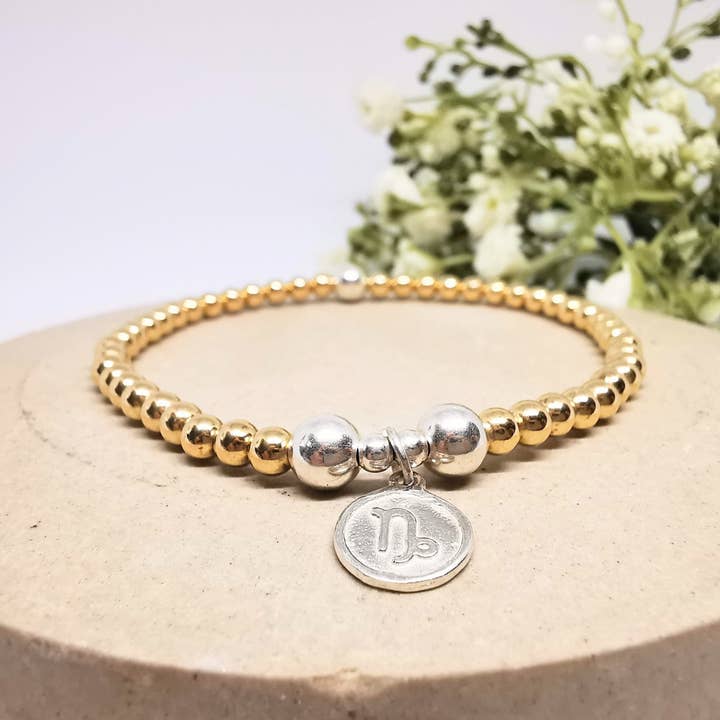 Gold Beaded Zodiac Capricorn Bracelet for wholesale by Sophellie Jewellery