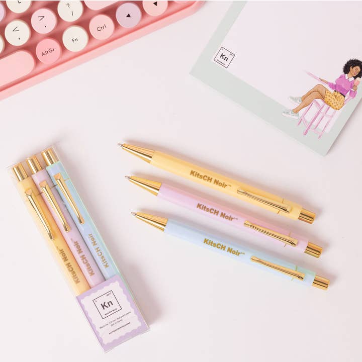 Set da 3 penne KitsCH Noir pastel per la vendita all'ingrosso da parte di KitsCH Noir