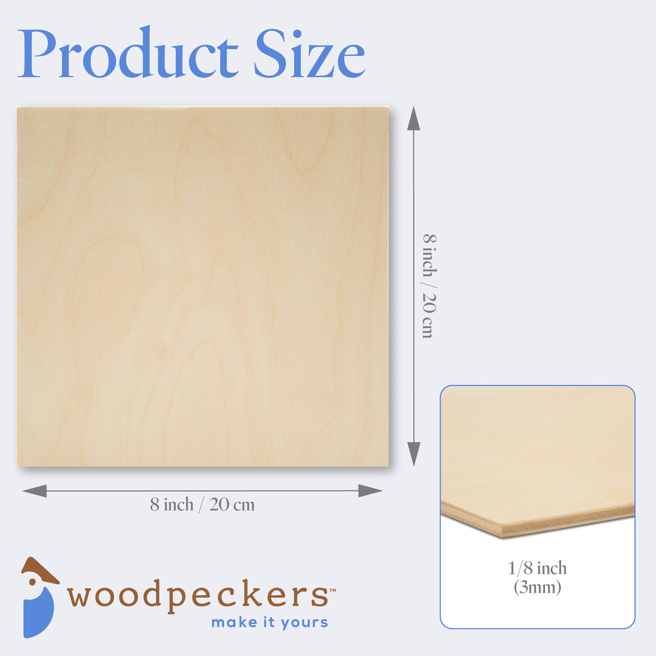 Woodpeckers Crafts - Wholesale DIY Craft Kit - Baltic Birch Plywood (Choose Your Size)20