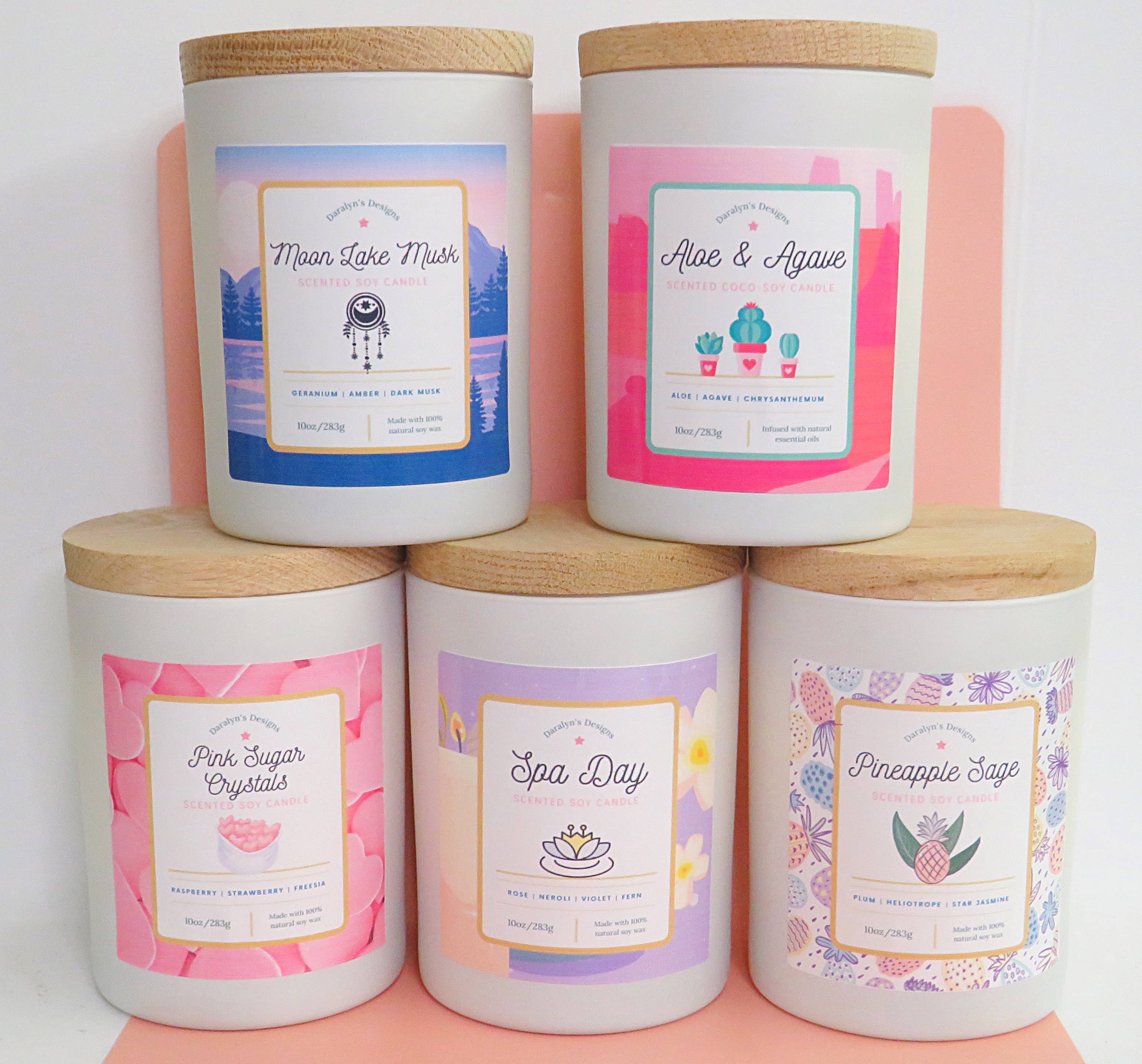 Daralyn's Designs - Wholesale Jar/Filled Candle - Coconut-Soy Creme Candle | 10oz  | Wooden Wick | All Natural13