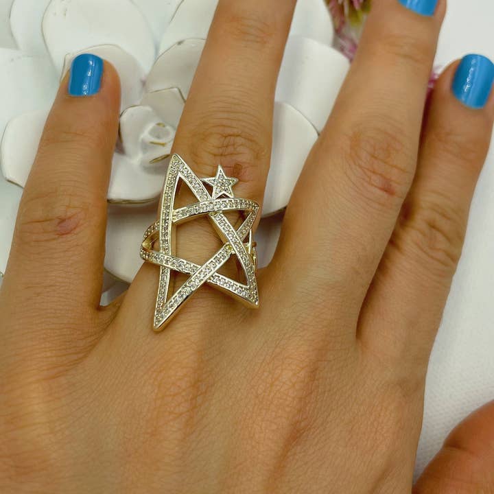 5 Point Star Zirconia Ring for wholesale by Cherie by Cherie