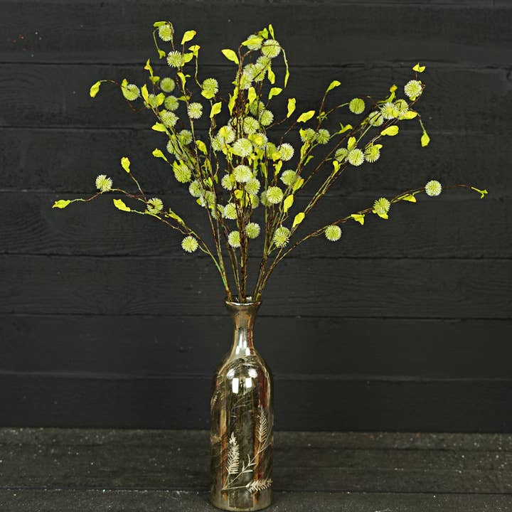 Impressive Enterprises, Inc. - Wholesale Artificial Flowers - 27116- 38inL Spiky Ball Branch-Green4