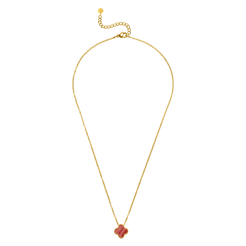 Schmuckgroßhandel - Wholesale Pendant/Charm Necklace - Fire Clover Necklace | 18K gold-plated3