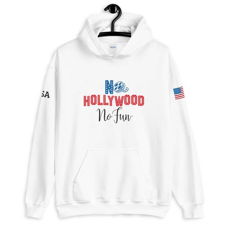 Geen Hollywood Geen Plezier, Hoodie, Wit voor wholesale door No Fun Company