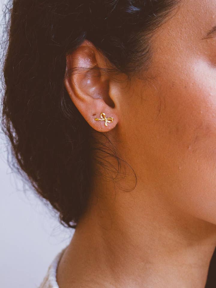 Girly Bows Earrings - Hypoallergenic for wholesale by Shop Andi