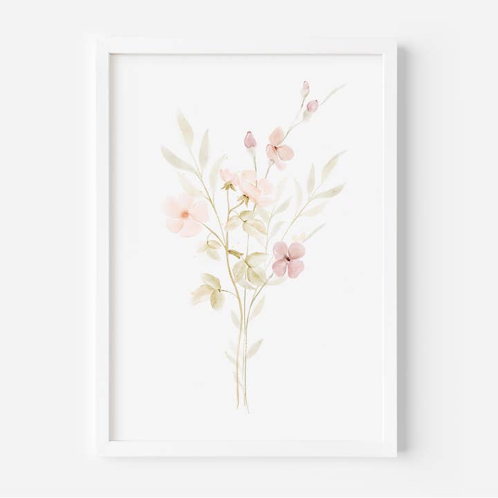 Impression encadrée, image de fleur, aquarelle, art floral pour la maison pour la vente par Oak and Alder