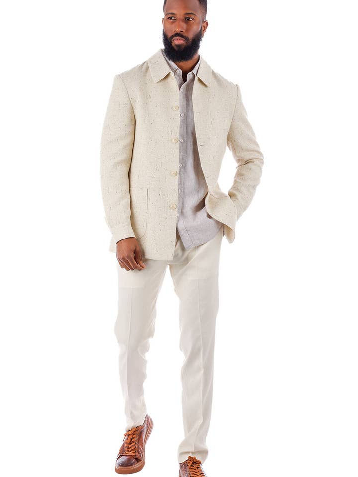 BARABAS - Wholesale Blazer - Men's - Men's Linen Wool Texture Polo Collar Blazer 4BL33