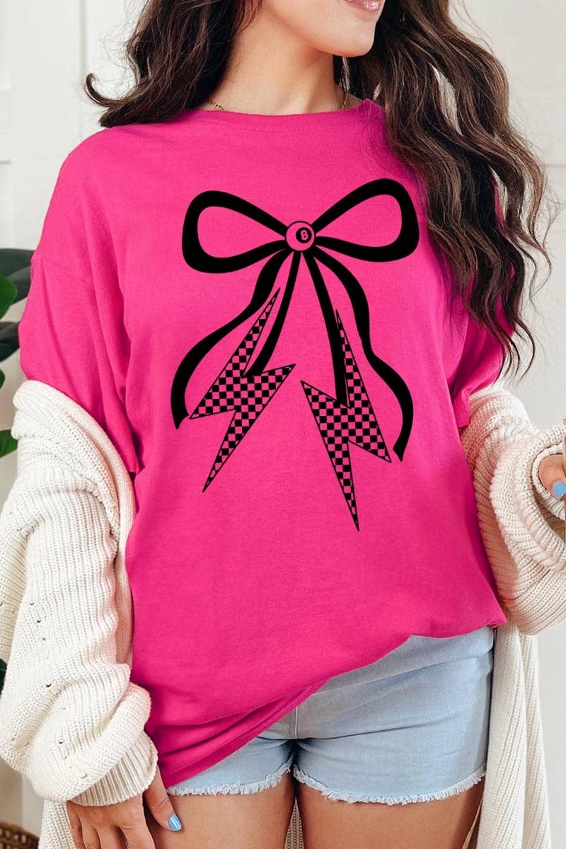 COLORBEAR - Wholesale T-Shirt (Graphic) - Women's - Lightning Bolt Bow Graphic Plus Heavy Cotton Tee8