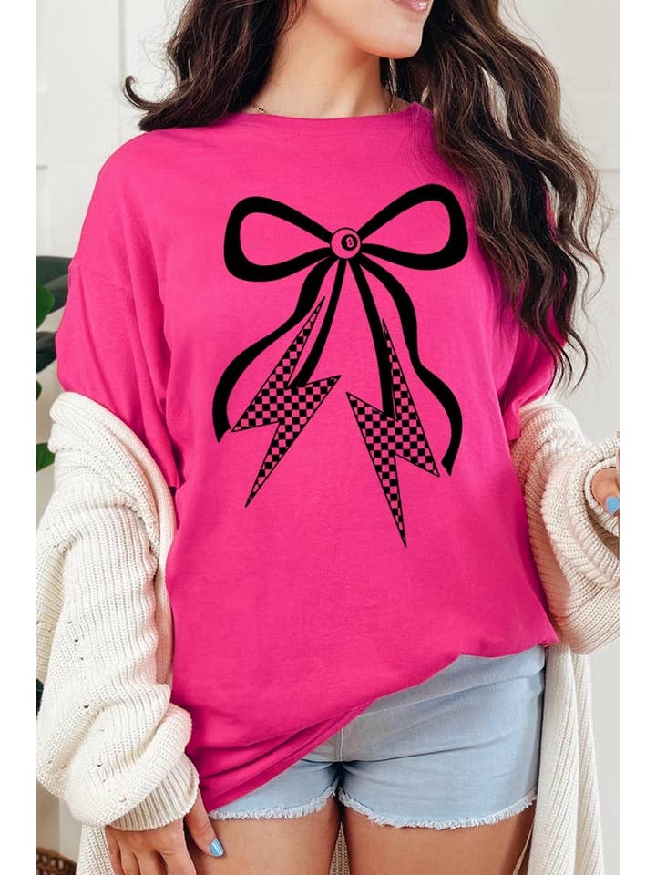 COLORBEAR - Wholesale T-Shirt (Graphic) - Women's - Lightning Bolt Bow Graphic Plus Heavy Cotton Tee8